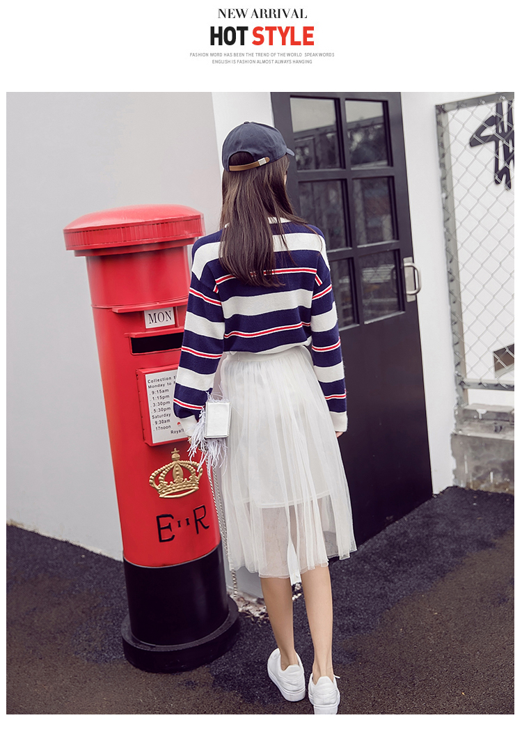 实拍韩版秋冬新款女装长袖套头条纹针织毛衣两件套套装裙子女-10.jpg