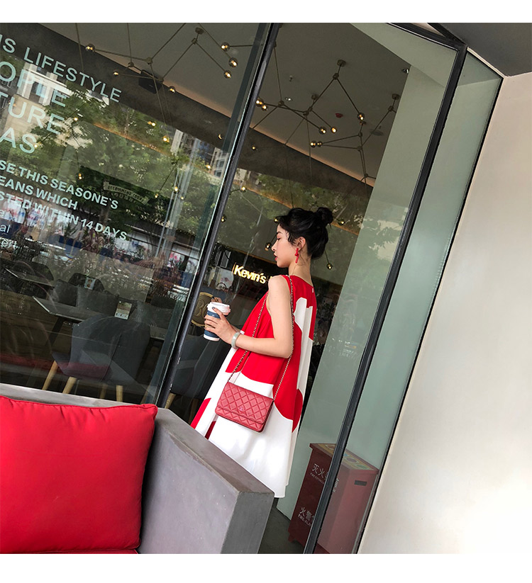 夏季新款拼接设计感圆领可爱无袖很仙的连衣裙红色韩版小清新-9.jpg