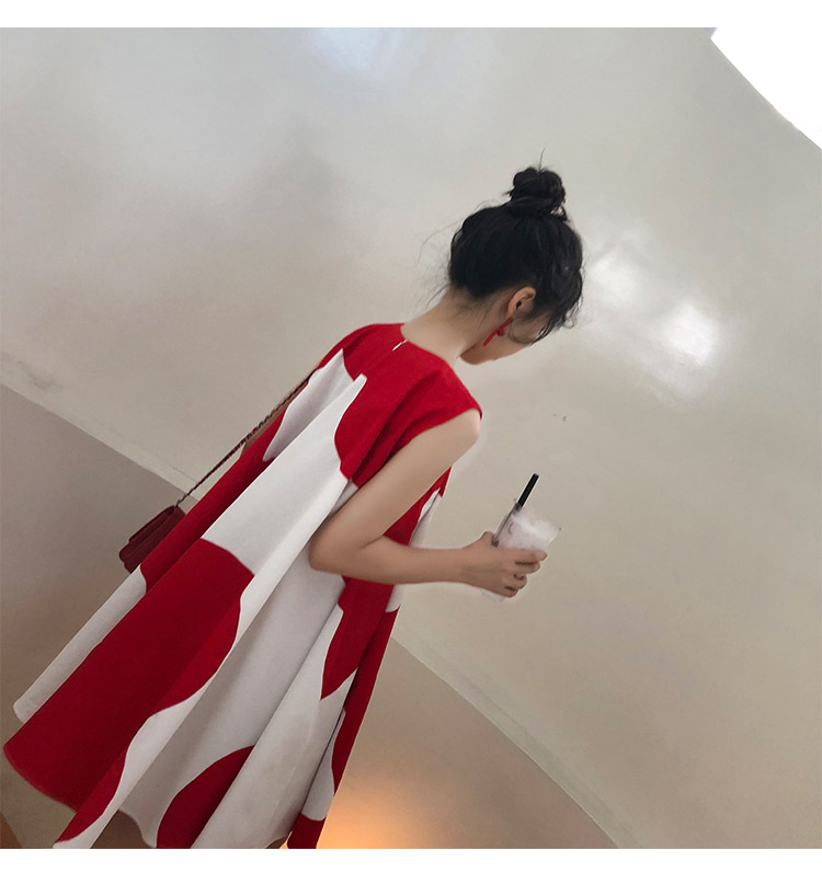 夏季新款拼接设计感圆领可爱无袖很仙的连衣裙红色韩版小清新-8.jpg