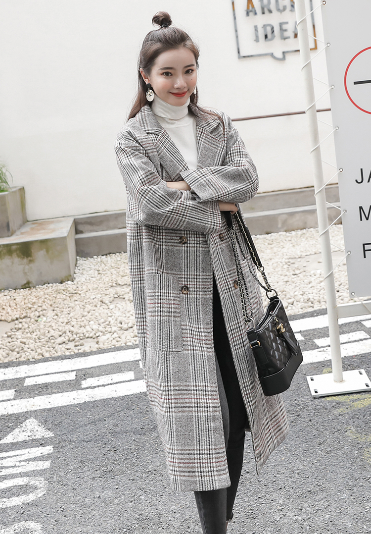 实拍毛呢外套中长款韩版宽松复古秋装新款呢子流行格子大衣-16.jpg