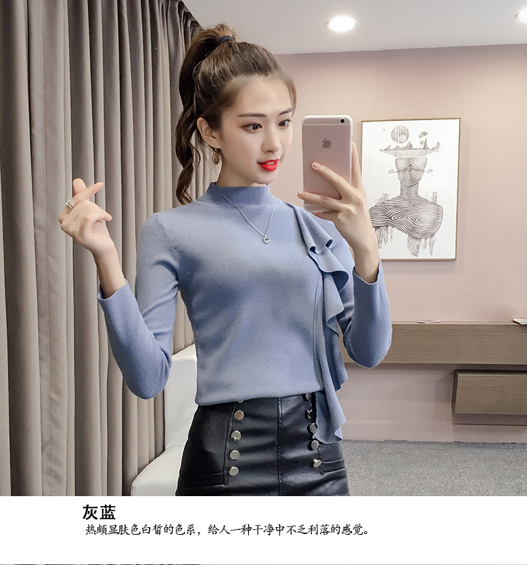 包芯纱 2018秋款新款半高领针织衫修身长袖套头毛衣女-5.jpg