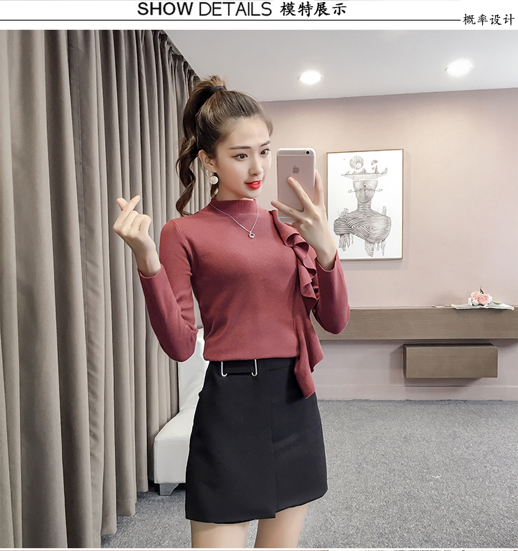 包芯纱 2018秋款新款半高领针织衫修身长袖套头毛衣女-9.jpg