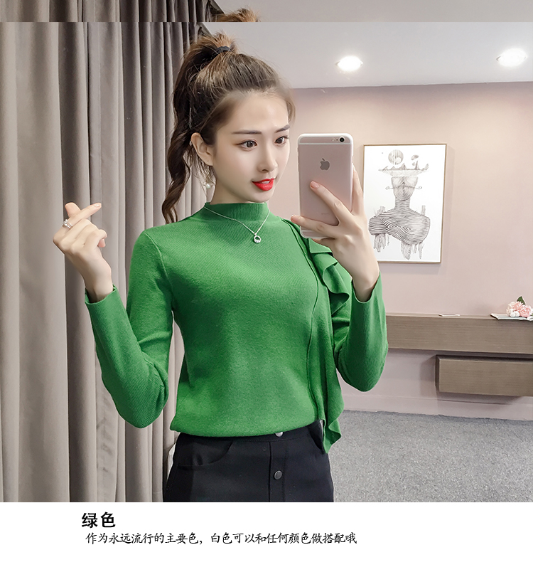 包芯纱 2018秋款新款半高领针织衫修身长袖套头毛衣女-7.jpg