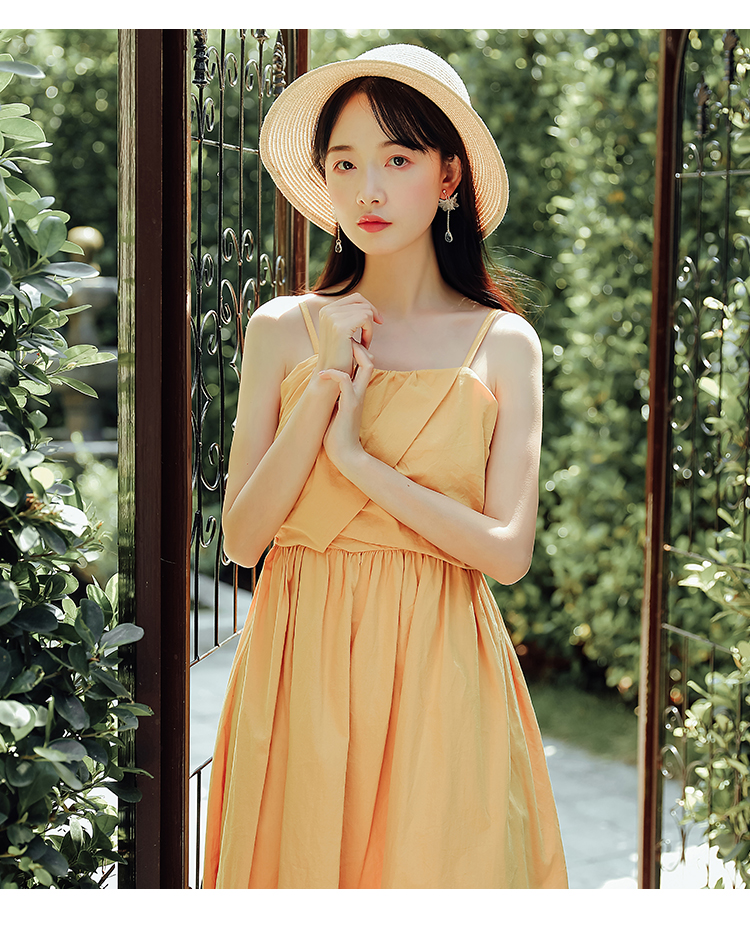 轻复古文艺气质连衣裙夏季海边度假纯色无袖吊带中长裙子-28.jpg