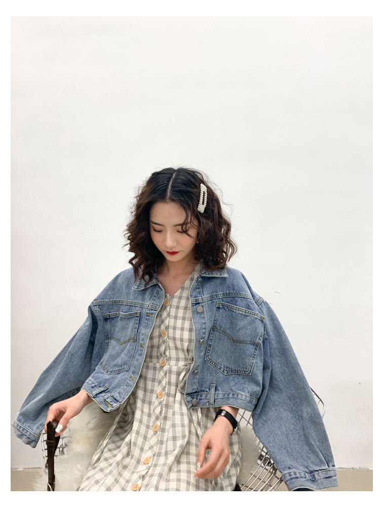 棉麻复古格子连衣裙夏学生ins-8.jpg