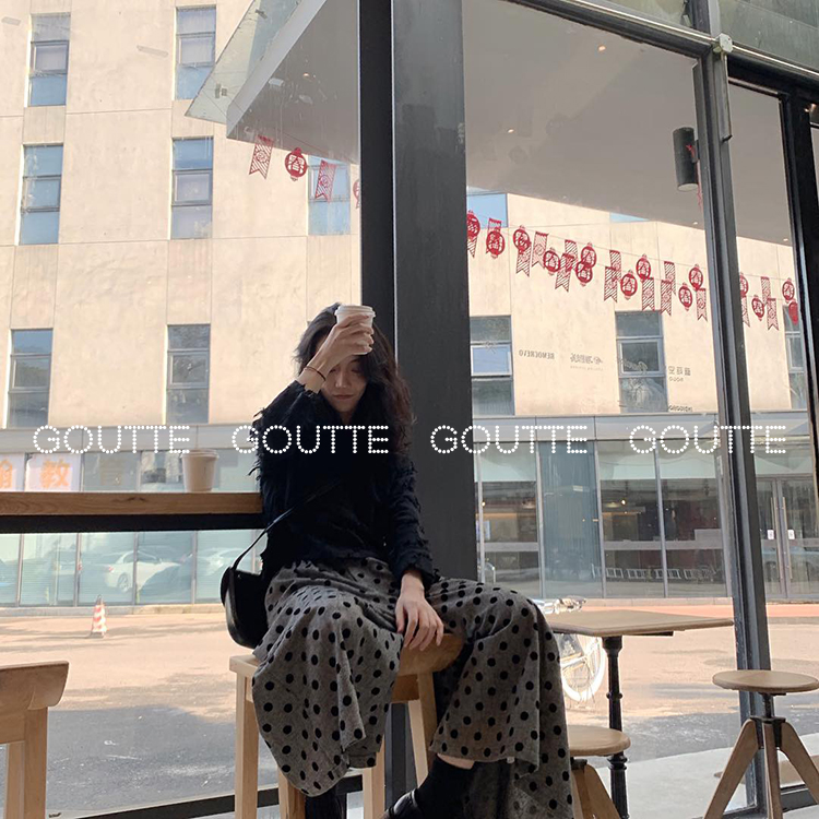 丝绒波点裙裤 不规则廓形暗黑风阔腿裤女-21.jpg