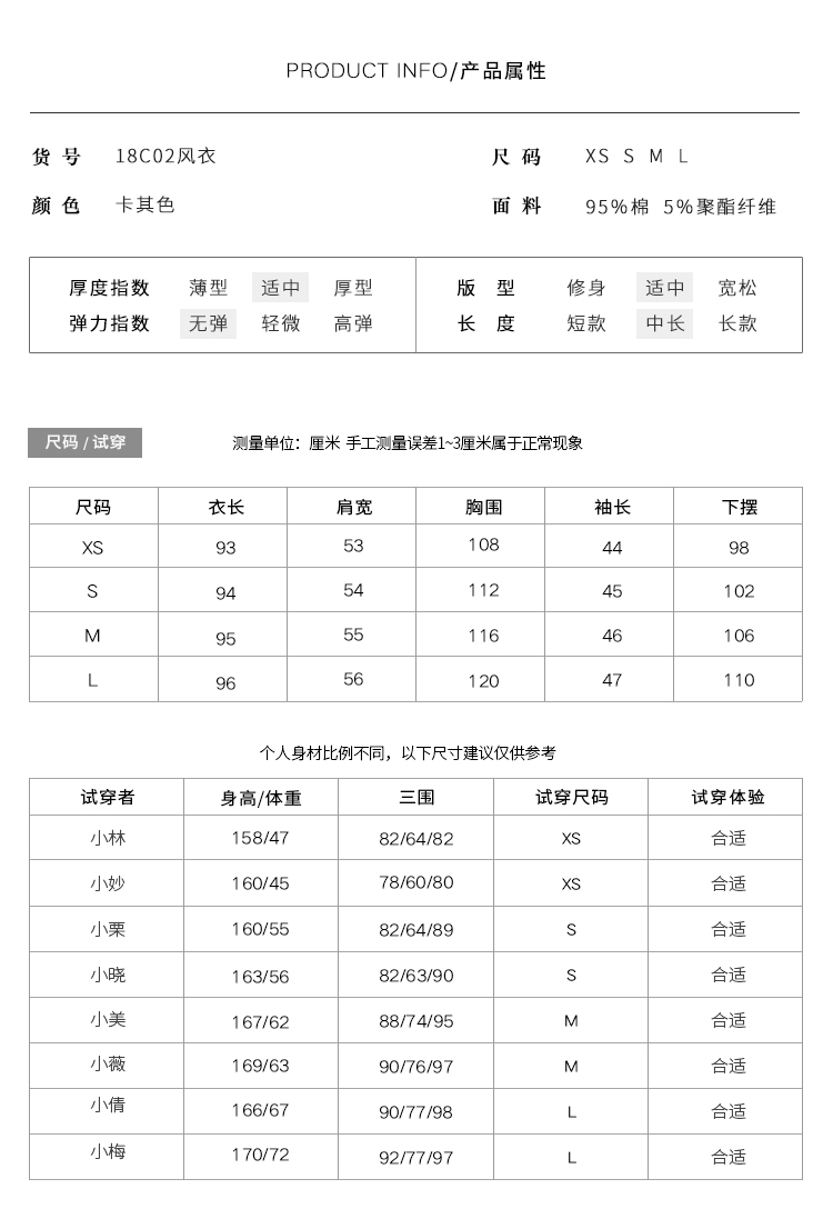 经典百搭版型chic棉质外套新款春秋装中长款卡其色女士风衣-2.jpg