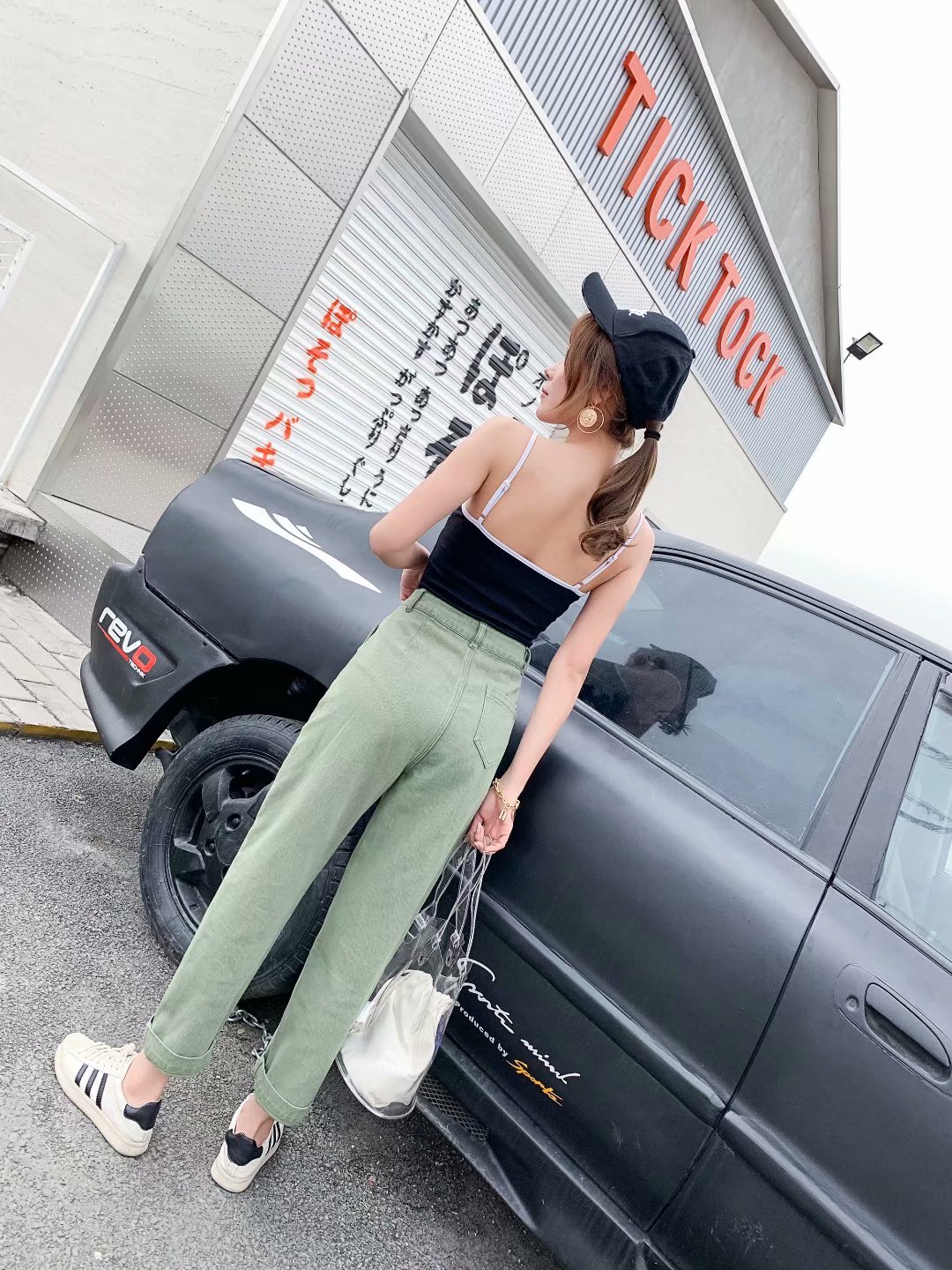 军绿色直筒牛仔裤女春上新学生韩版宽松阔腿高腰老爹裤-10.jpg