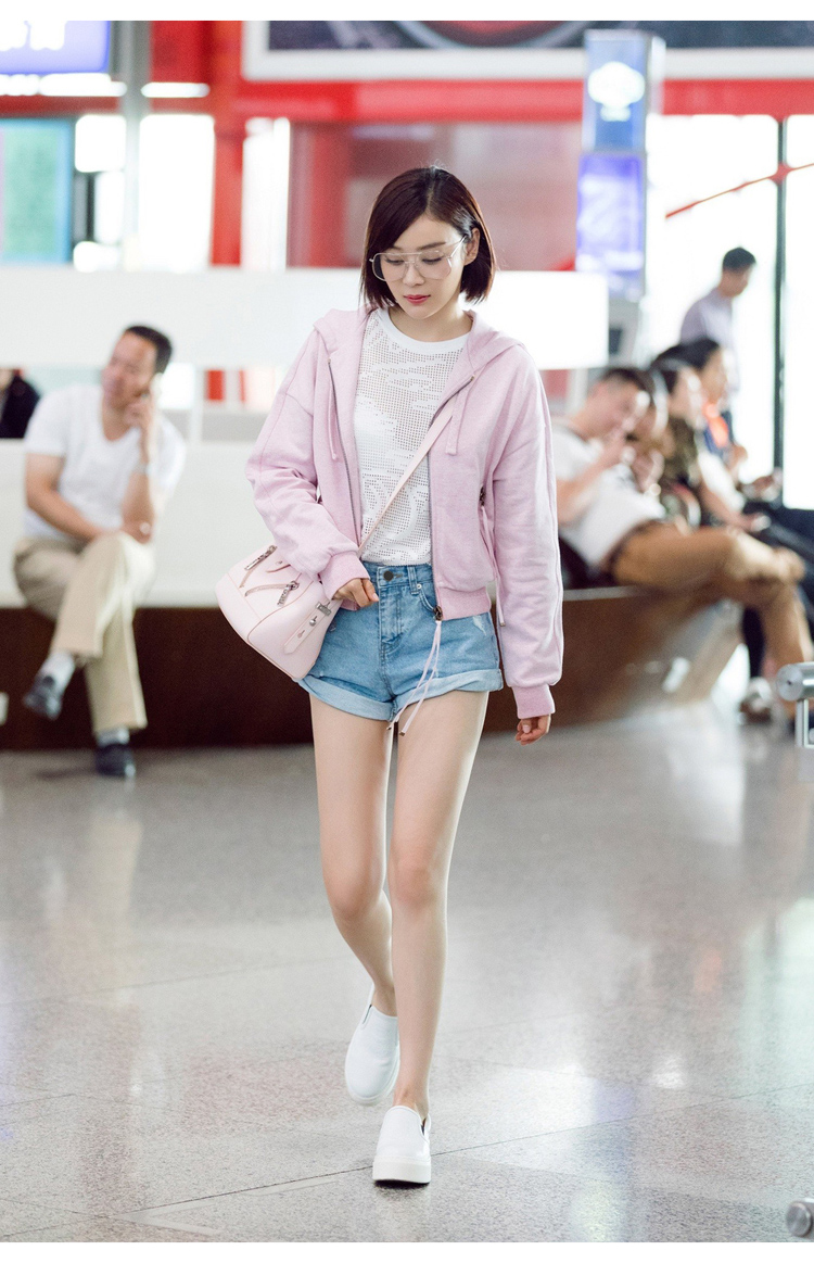 春上新大王袁姗姗同款牛仔短裤女迪丽热巴热裤网红翻边裤-4.jpg