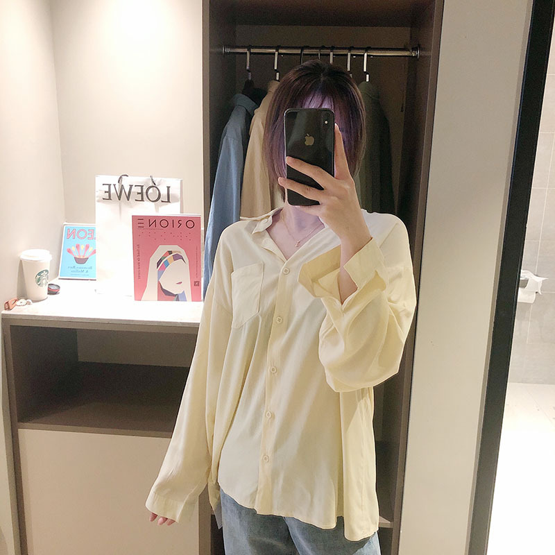 春上新韩版西瓜红V领上衣女水洗棉学生百搭长袖打底衬衫-12.jpg