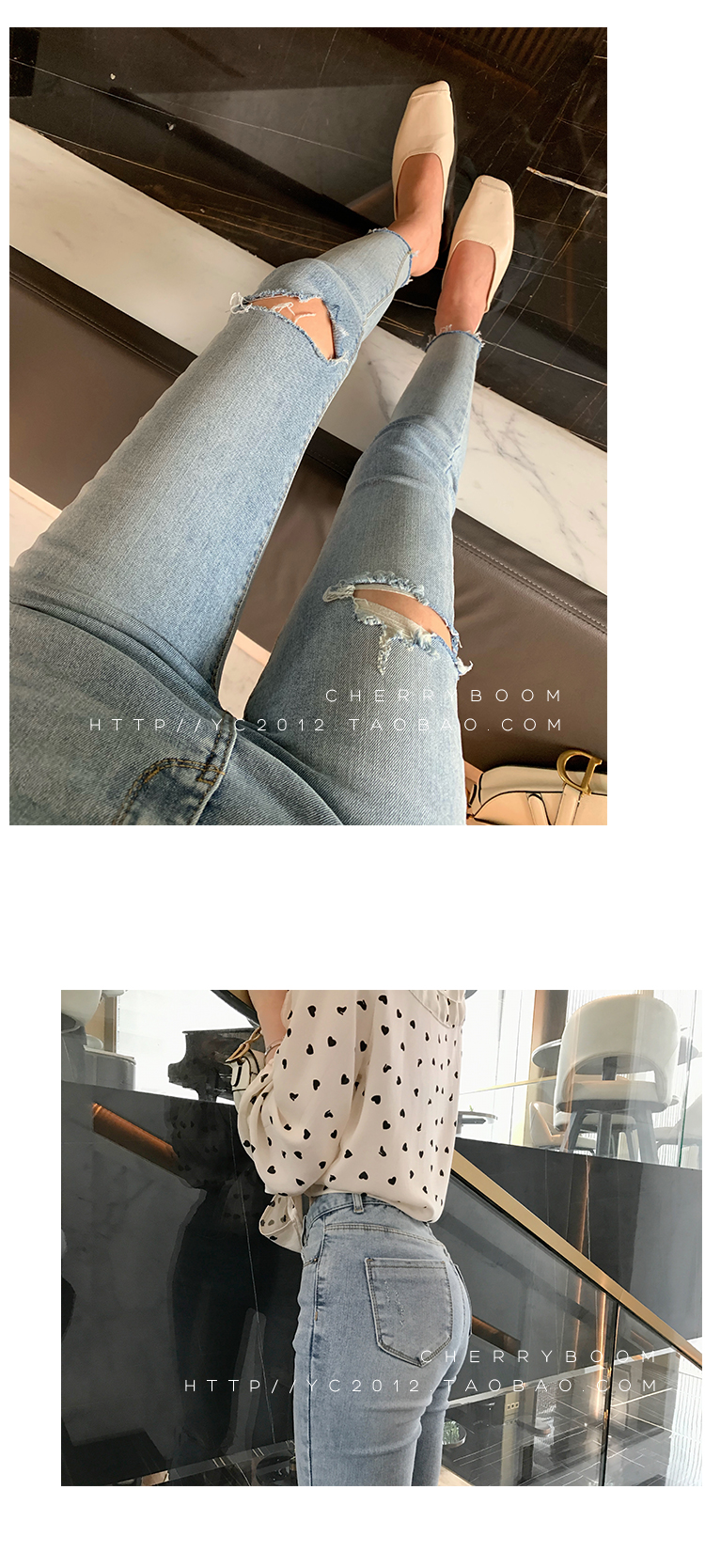 浅色破洞牛仔裤女春新款百搭紧身显瘦小脚九分裤-14.jpg