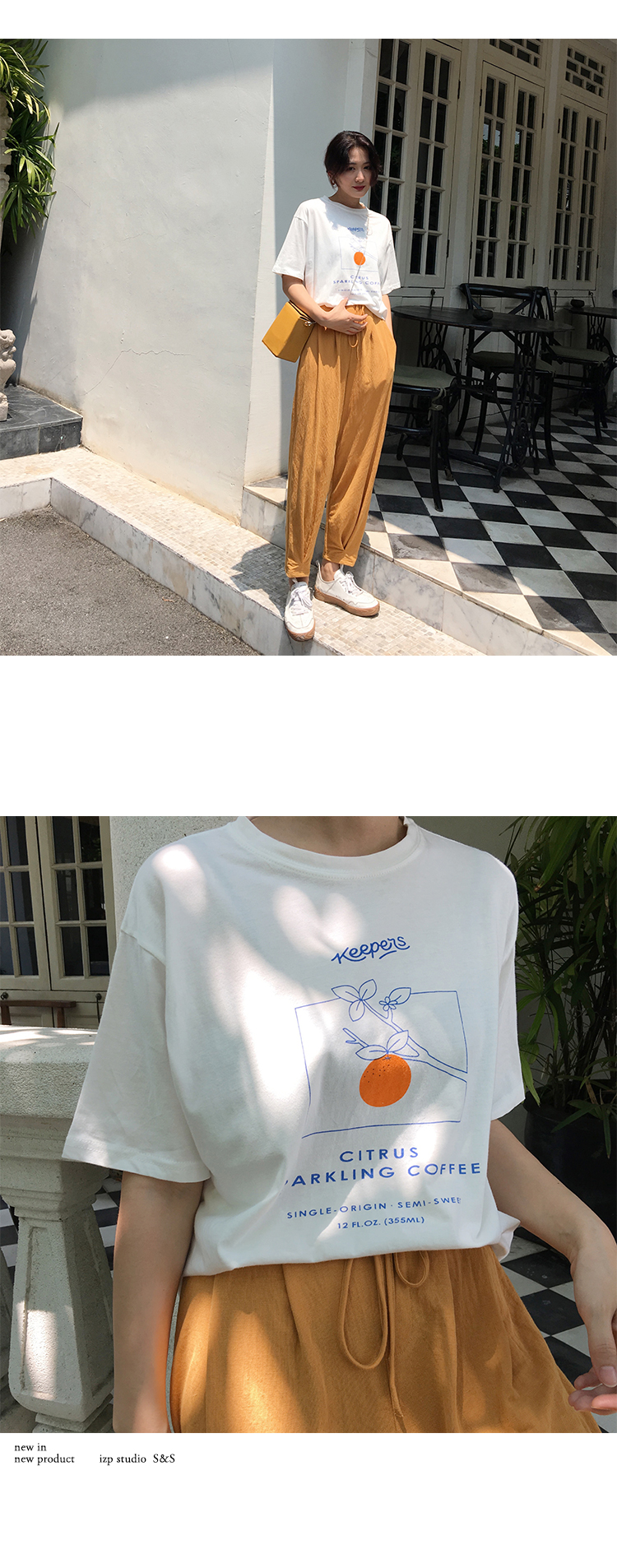 复古橘子印花纯棉T恤女短袖圆领白色宽松上衣新款夏季-25.jpg