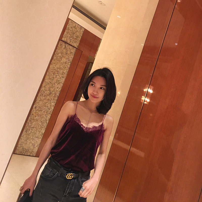 妩媚小女人春夏超美睫毛蕾丝拼丝绒V领百搭性感小吊带背心-24.jpg