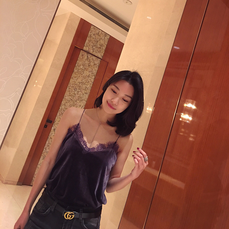 妩媚小女人春夏超美睫毛蕾丝拼丝绒V领百搭性感小吊带背心-27.jpg