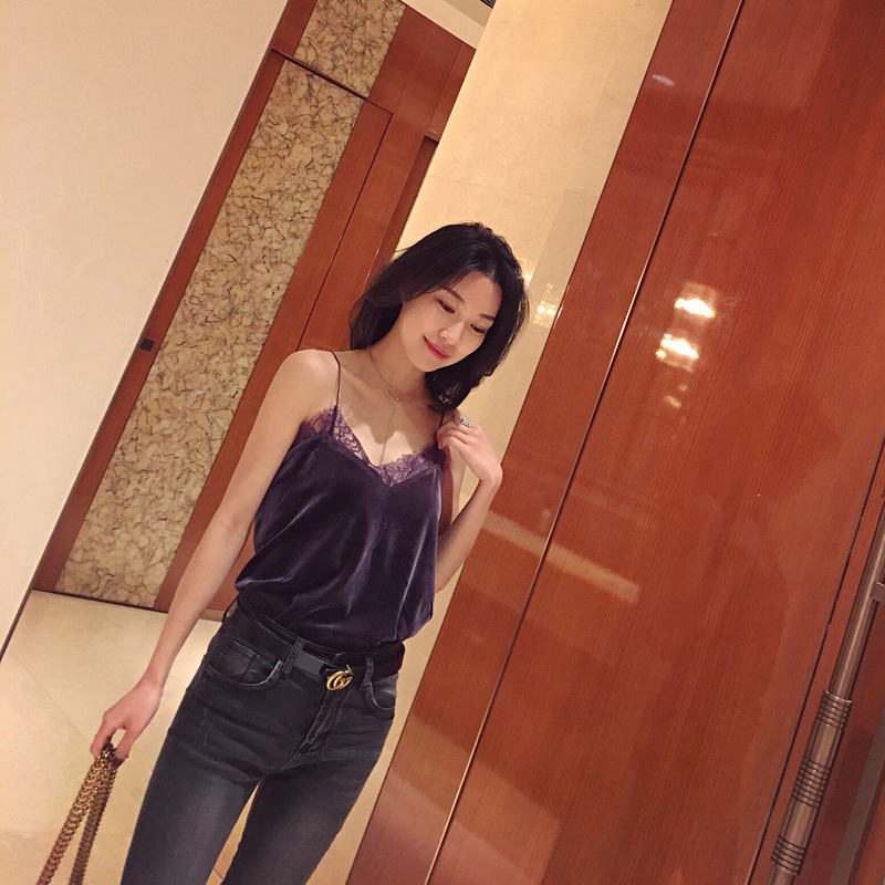 妩媚小女人春夏超美睫毛蕾丝拼丝绒V领百搭性感小吊带背心-26.jpg