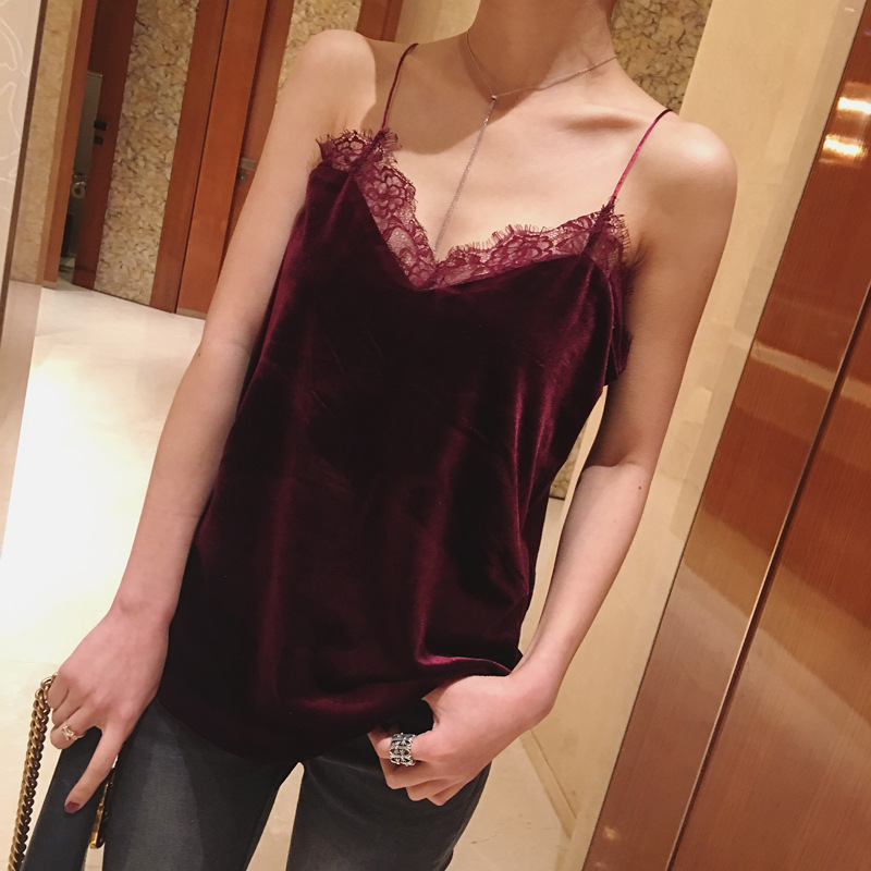 妩媚小女人春夏超美睫毛蕾丝拼丝绒V领百搭性感小吊带背心-38.jpg