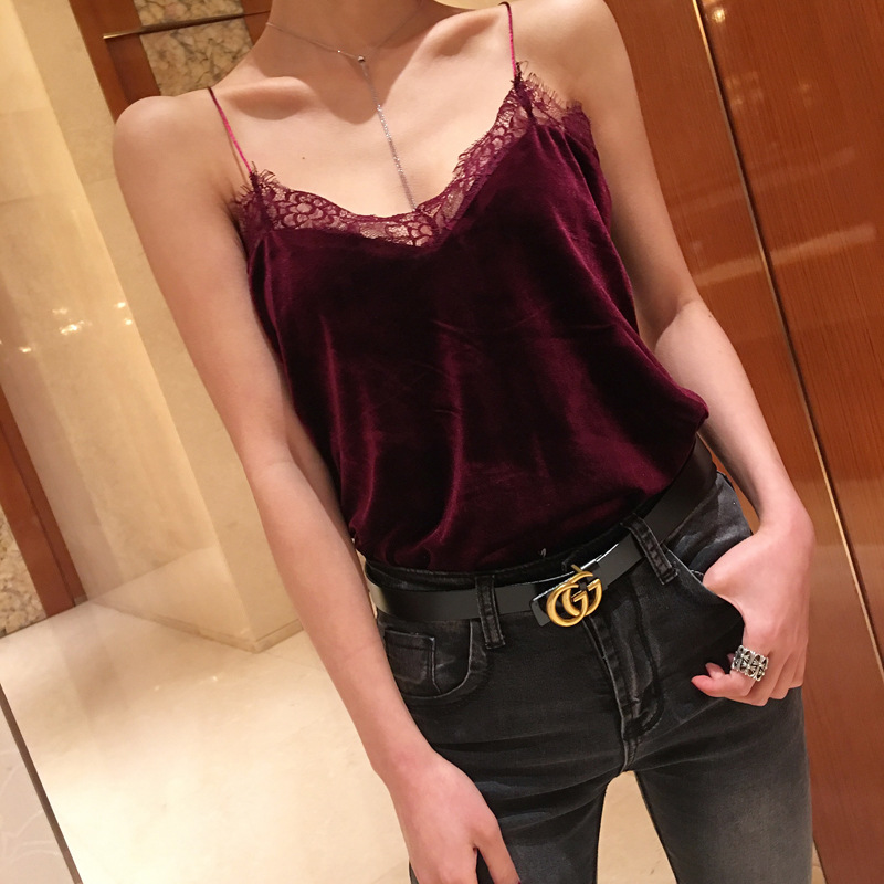 妩媚小女人春夏超美睫毛蕾丝拼丝绒V领百搭性感小吊带背心-37.jpg