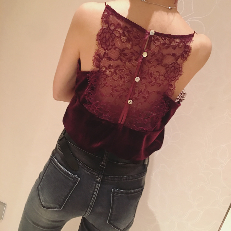 妩媚小女人春夏超美睫毛蕾丝拼丝绒V领百搭性感小吊带背心-39.jpg