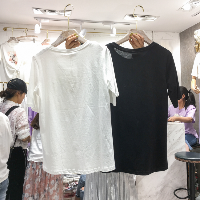 韩国ulzzang夏季新款韩范简约文艺印花T恤短袖女圆领钉珠上衣-6.jpg