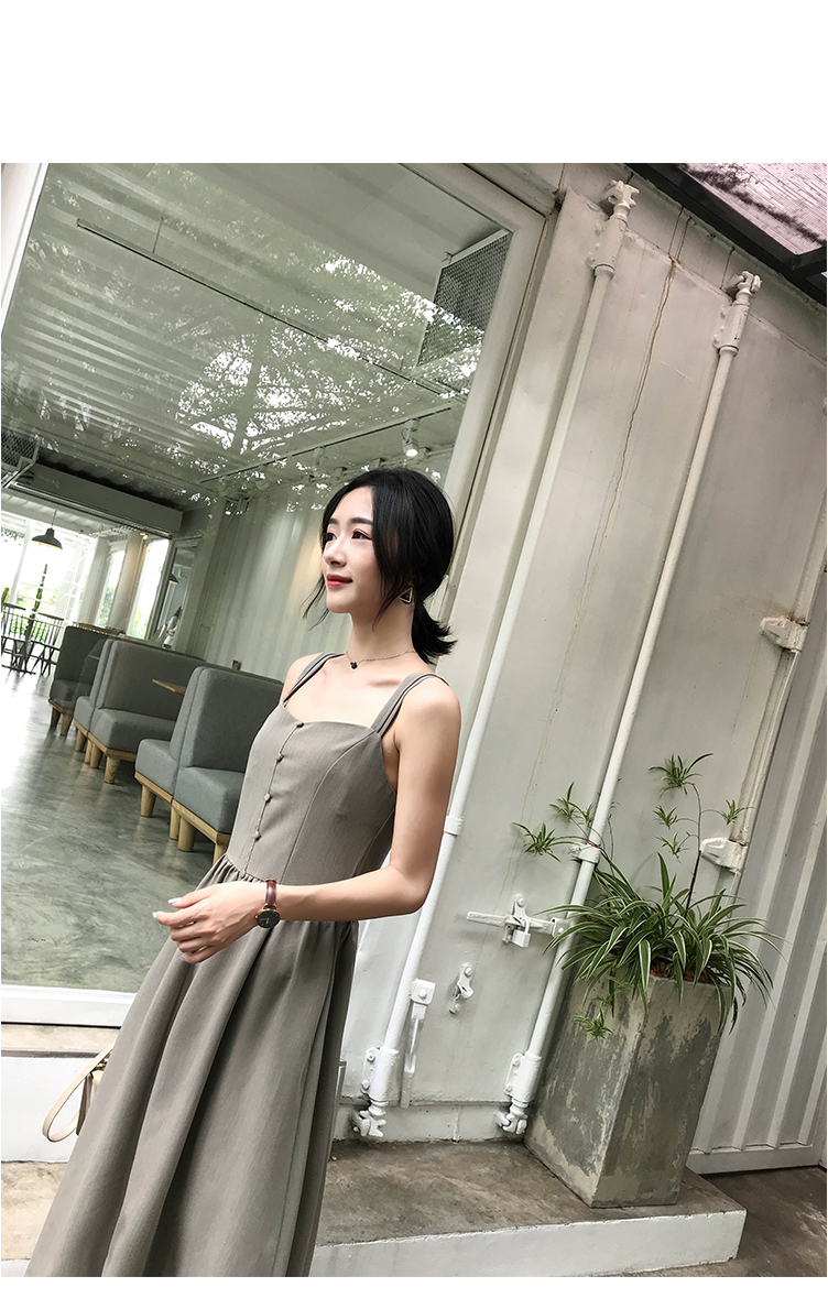 绿色吊带连衣裙小个子清新款流行夏季天收腰复古外穿裙子长款-41.jpg