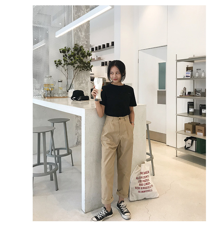 卡其色高腰休闲工装裤女显瘦直筒港味复古裤子夏装-12.jpg
