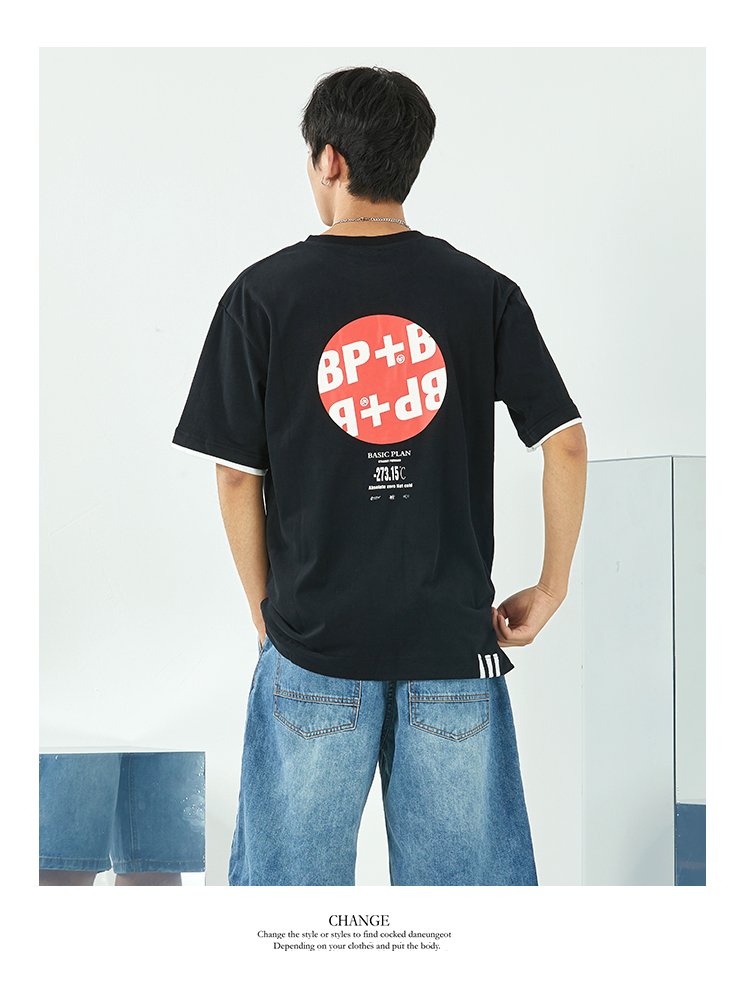男士短袖韩版假两件半袖宽松夏装纯棉体桖情侣装潮牌衣服男装t恤-5.jpg