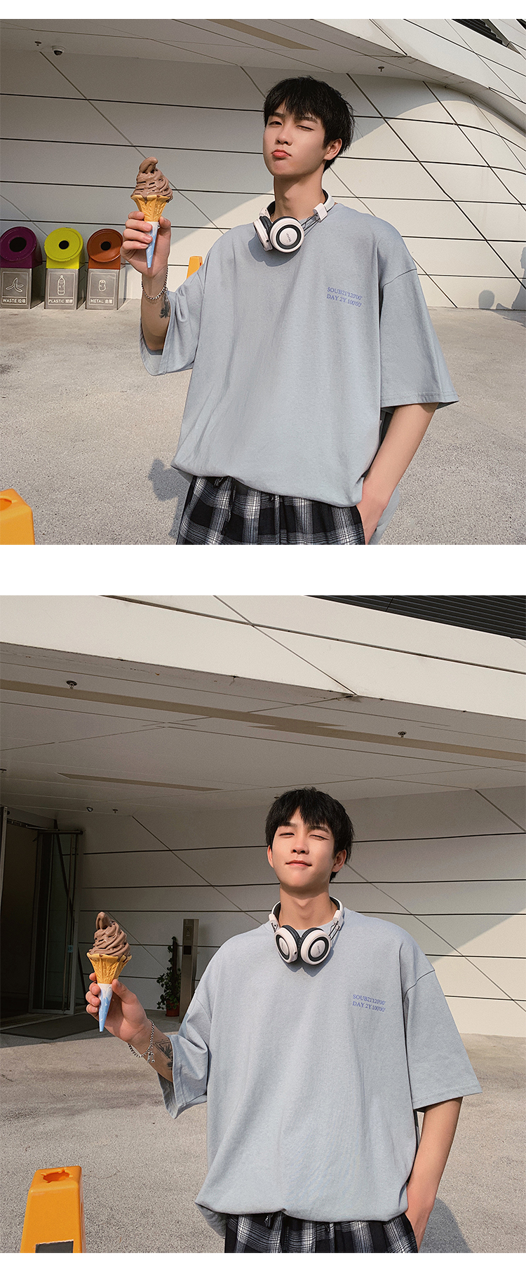 韩版男士休闲短袖T恤圆领学生上衣 夏日男装学生潮流ins风超火-3.jpg