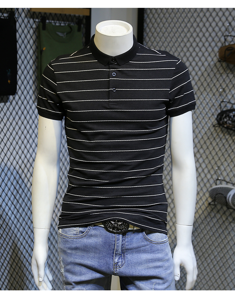 男士短袖T恤翻领体恤打底衫韩版翻领条纹polo衫衣服潮男装-3.jpg