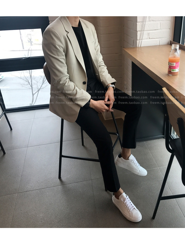 春秋季新品单西服外套米色男青年商务休闲韩版修身短款小西装-16.jpg