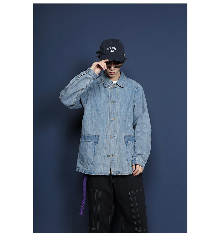 口袋拼布牛仔夹克男女外套上衣浅色薄款日系宽松新品-11.jpg