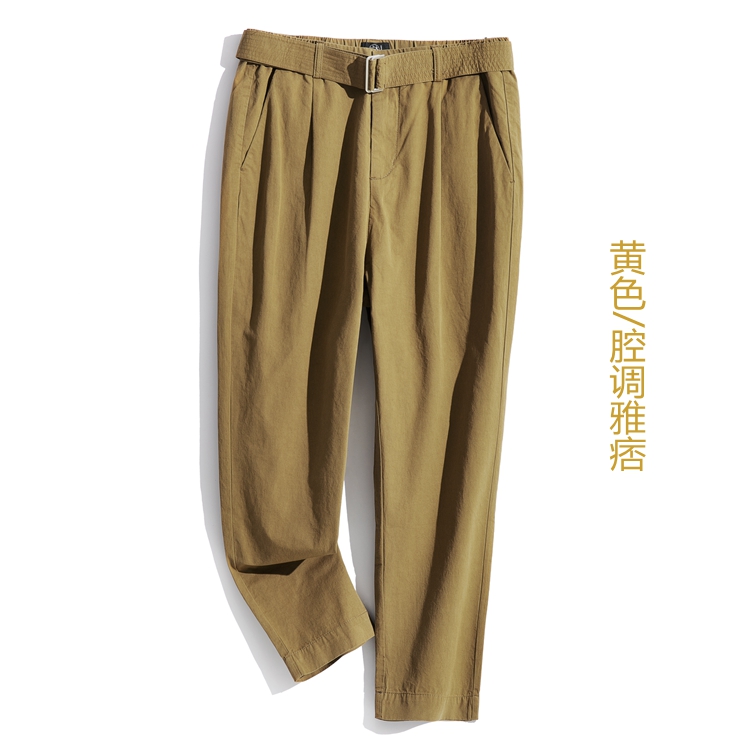 新品配腰带薄款休闲裤男裤春夏男士薄款宽松小脚裤复古高腰工装裤-20.jpg