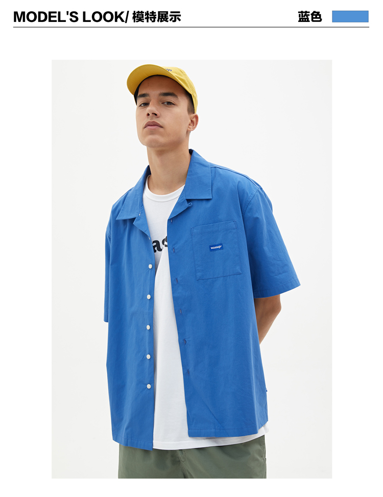 春夏季新品V领纯色短袖襯衫潮流宽松休闲男基础衬衣衫-6.jpg