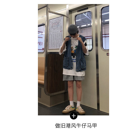 港风恐龙半袖白色t恤女短袖宽松新款港味bf风体恤夏-4.jpg