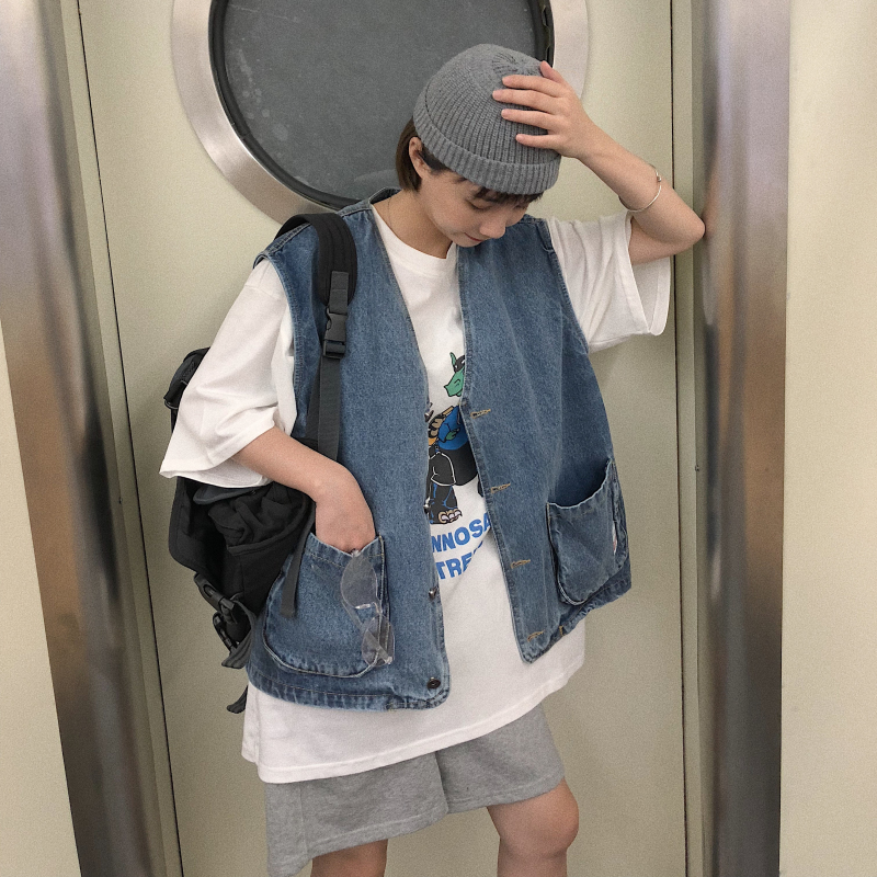 港风恐龙半袖白色t恤女短袖宽松新款港味bf风体恤夏-34.jpg